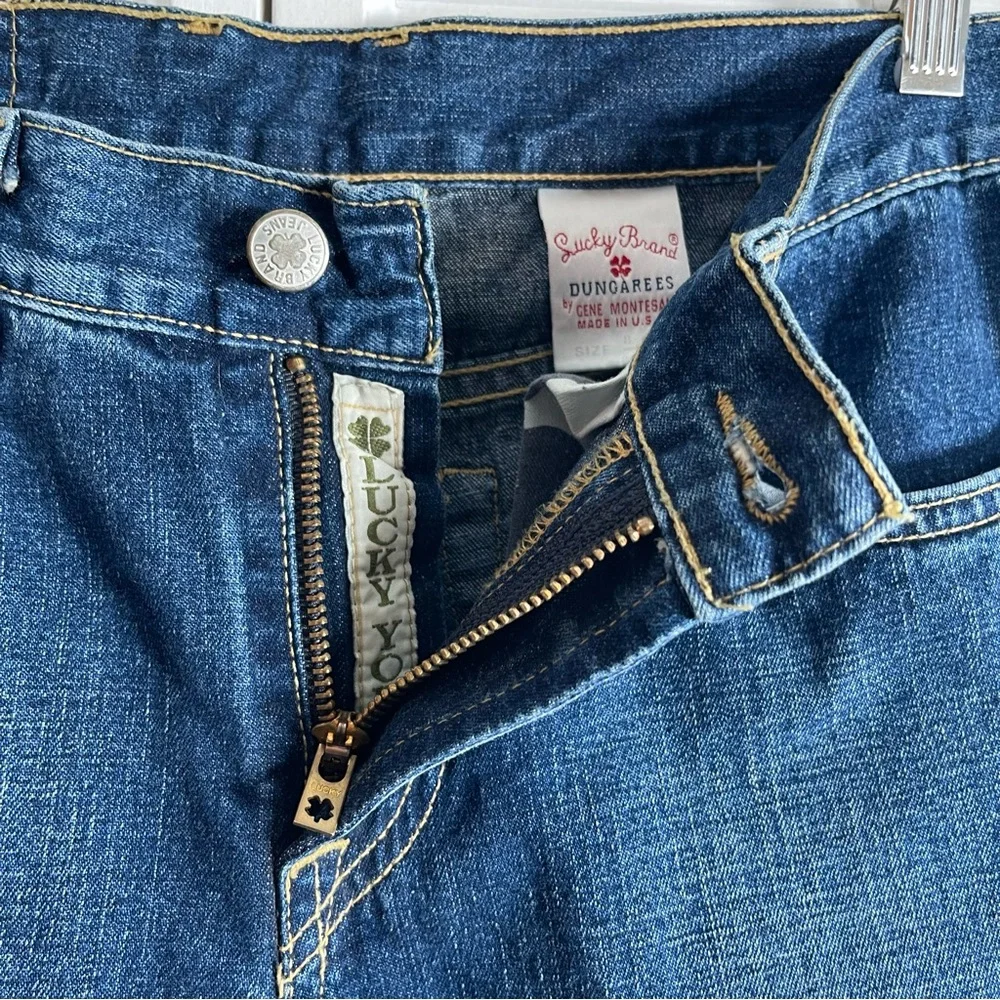 Vintage‎ Y2K Lucky Brand Dungarees Peanut Pant Flare Jeans 8/29 USA Made
